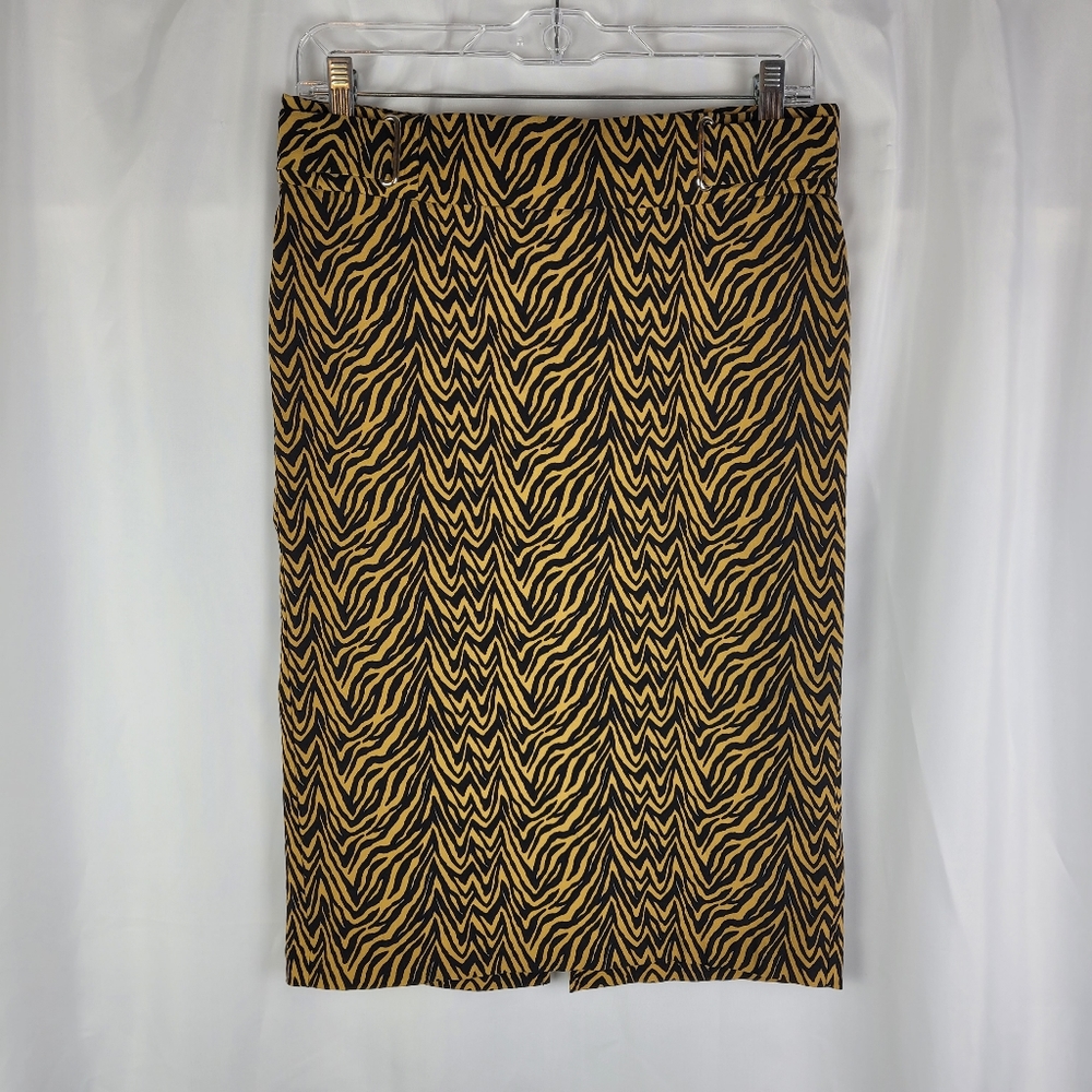 Love Scarlett Zebra Print Mob Wife Stretch Pull On Pencil Skirt Size Medium